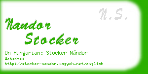 nandor stocker business card